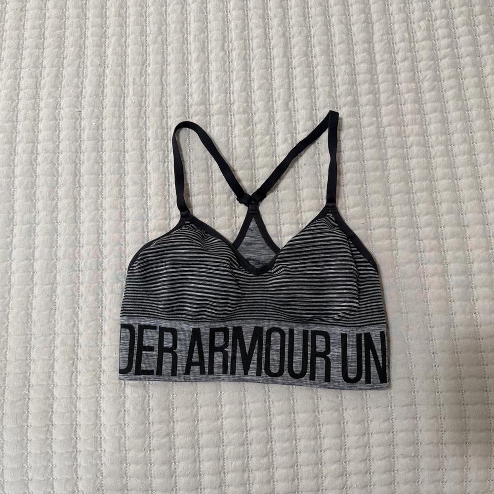 Under Armour Women's Black and Gray Sports Bra